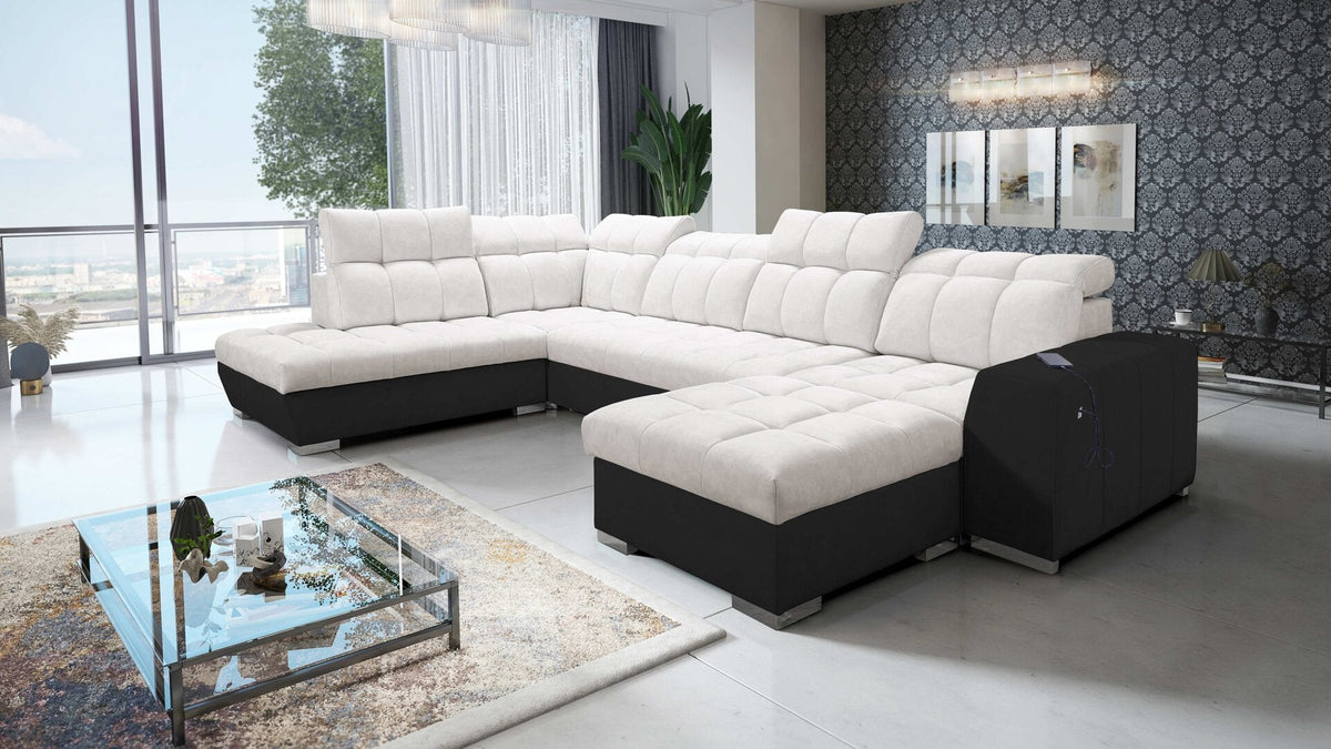 U-shaped Prisma VI corner sofa – eco-leather, right-hand