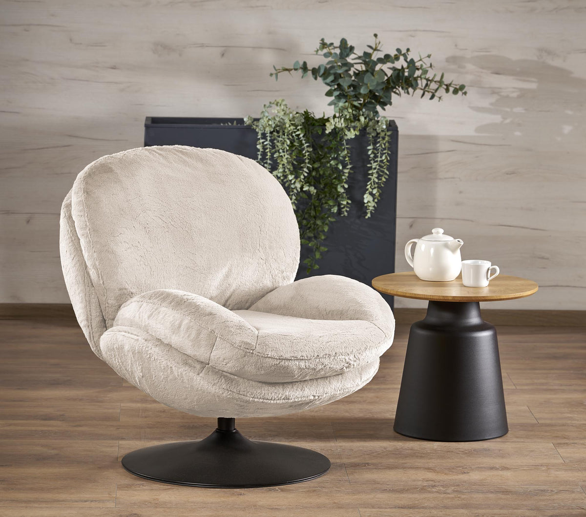 SHELL Swivel Lounge Armchair – Cream – Lapit 23 – image 1