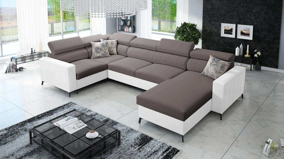 U-shaped Arco V Maxi corner sofa – eco-leather, right-hand