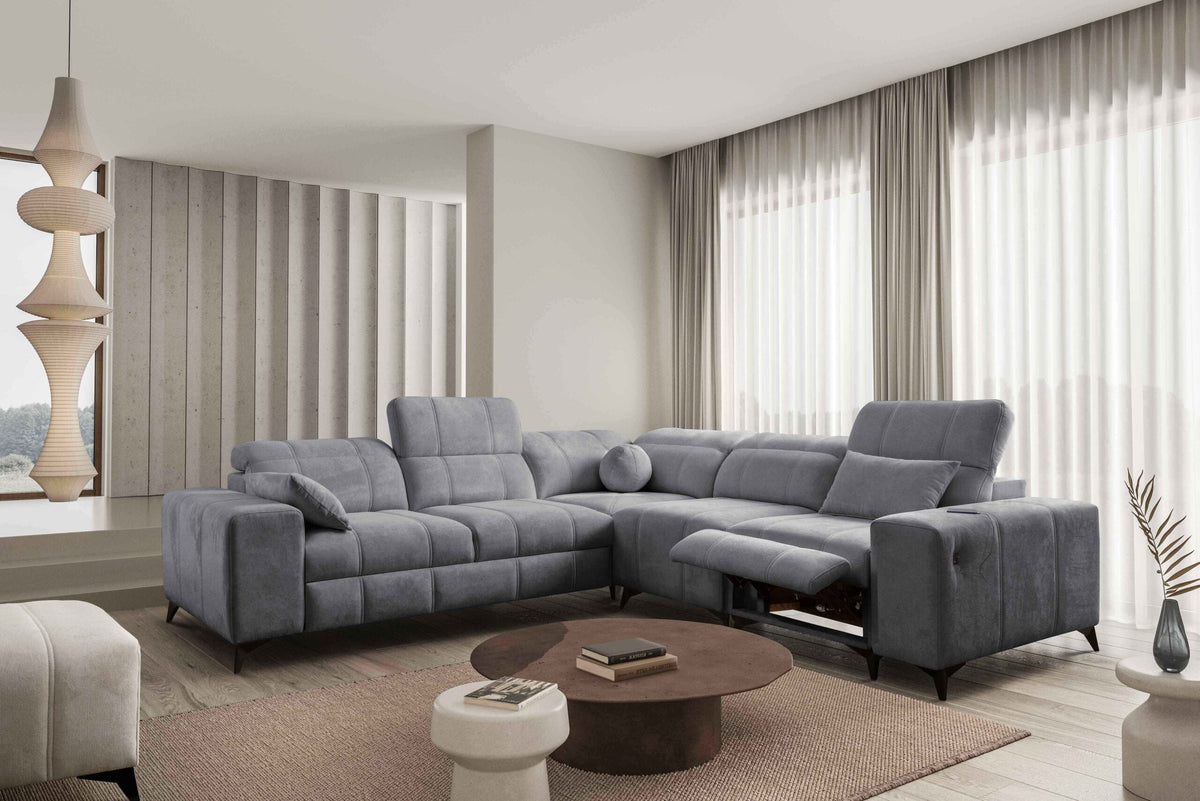 BALLAGIO III Mix corner sofa bed and recliner – left-hand