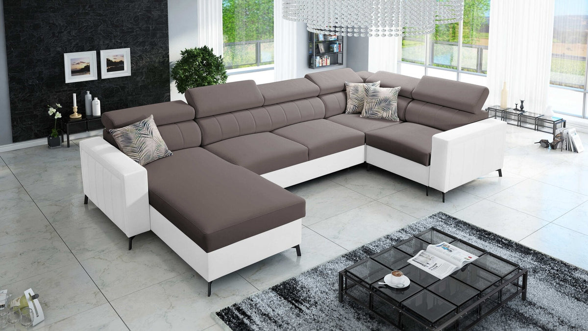 U-shaped Arco V Maxi corner sofa – eco-leather, left-hand