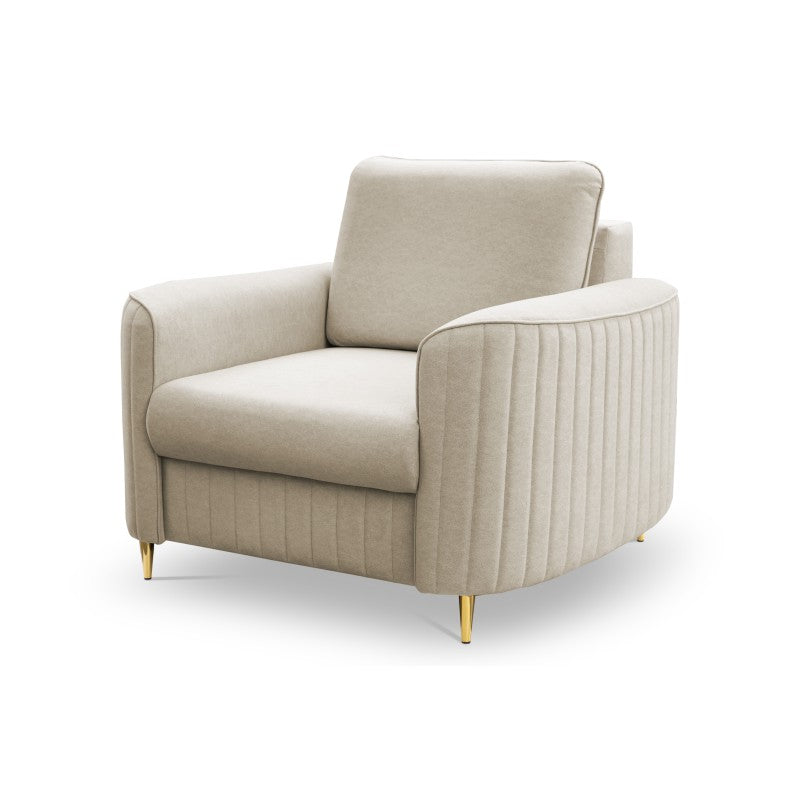 LAREN armchair on steel legs with backrest and armrests – Castel 03 – front view – image 1