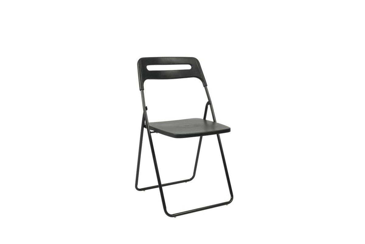 Folding chair – Black – front view – image 1