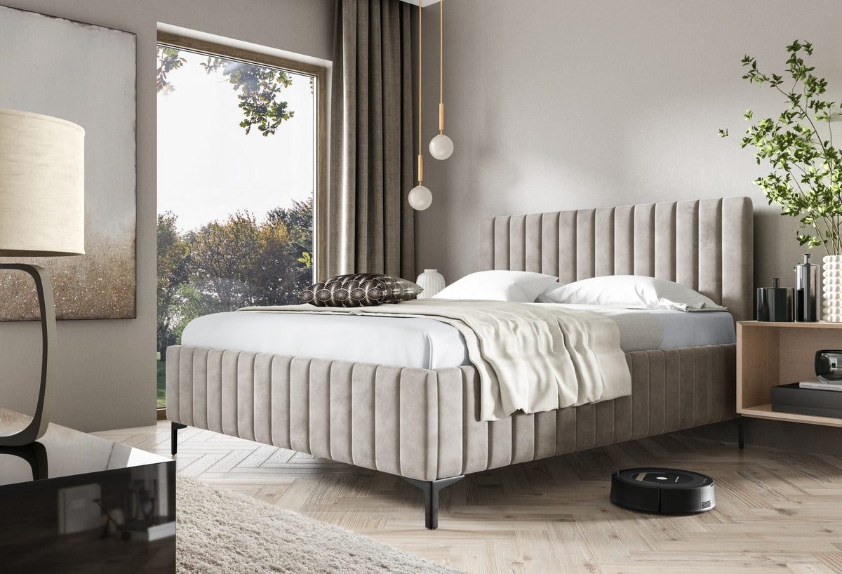 Amalfi upholstered bed with a bedding storage compartment – Fresh 1 – front view – image 1