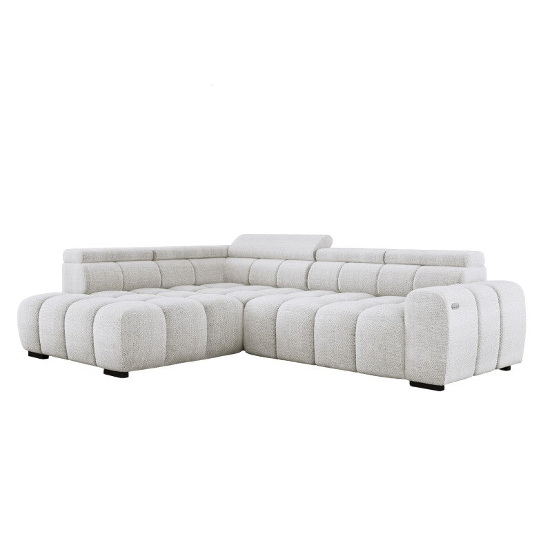 BULL L corner sofa with electric seat adjustment left-hand – Eden 01 – front view – image 1