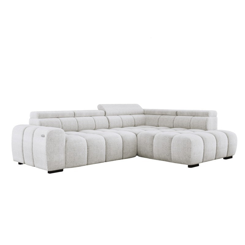 BULL L corner sofa with electric seat adjustment, right-hand – Eden 01 – front view – image 1
