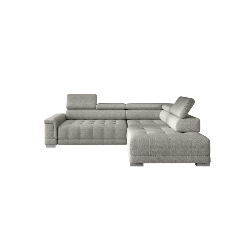CAMPO L right-hand corner sofa with electric seat adjustment – Memphis 04 – front view – image 1