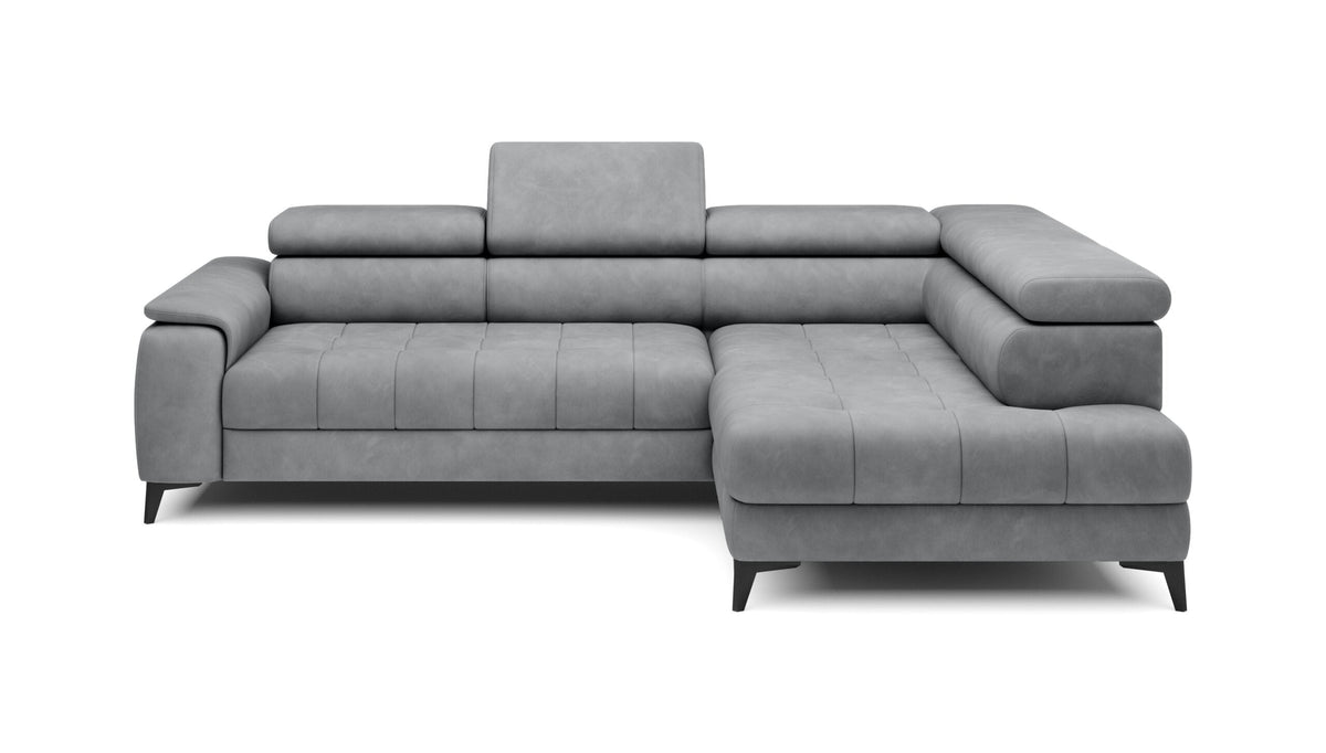 CHIVAS L Right-hand corner sofa with electric seat adjustment, freestanding – Element 04 – front view – image 1