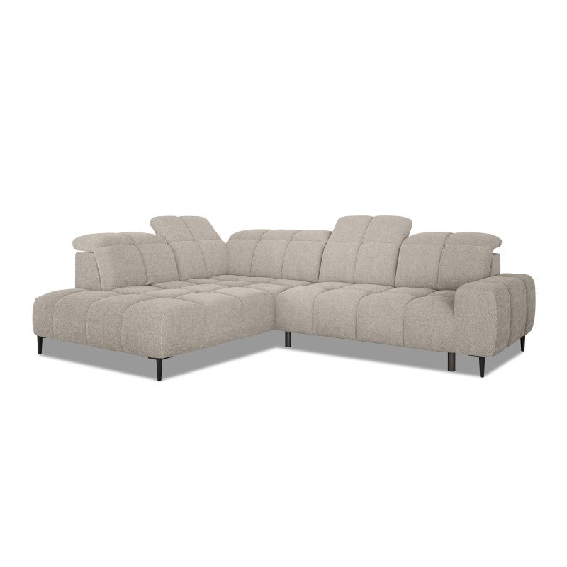 GIOVANNI L left-hand corner sofa with electrically extendable seat – Austiin 02 – front view – image 1