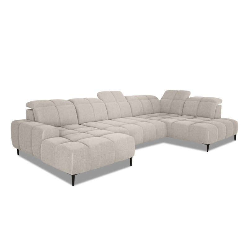 GIOVANNI XL right-hand corner sofa with electrically extendable seat – Austiin 02 – front view – image 1