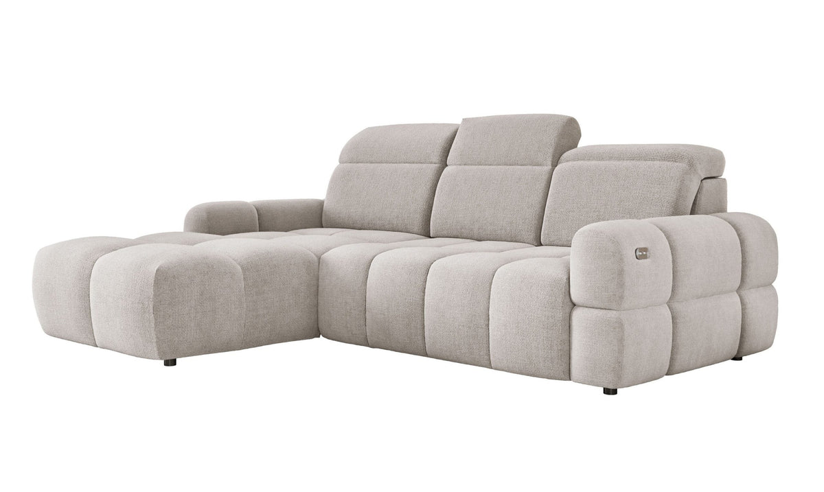 MATEO L corner sofa, freestanding, left-hand, Memphis 01 – Memphis 01 – Beige – front view – image 1