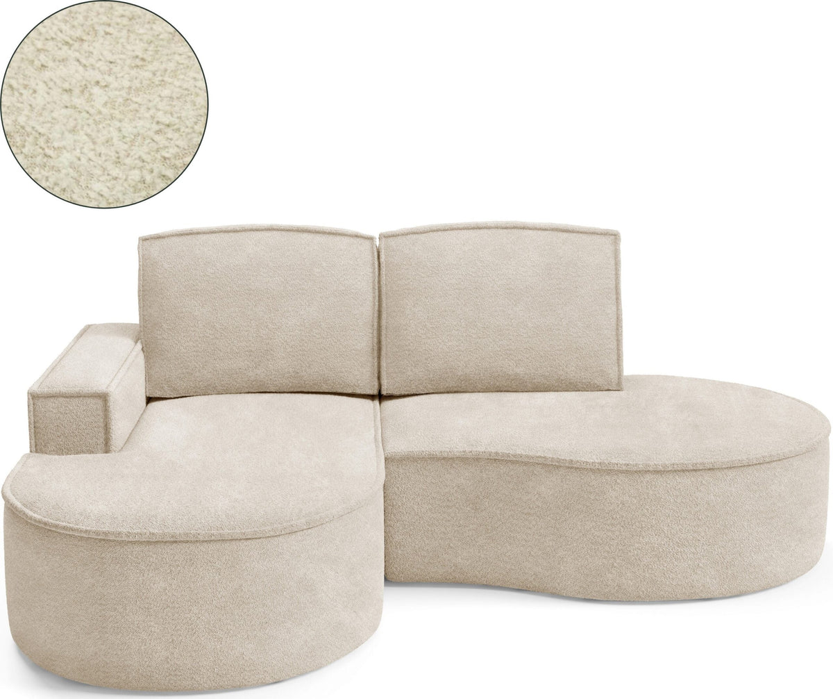 MOLLY Left-hand freestanding fixed corner sofa – Abriamo 03 Beige – image 1