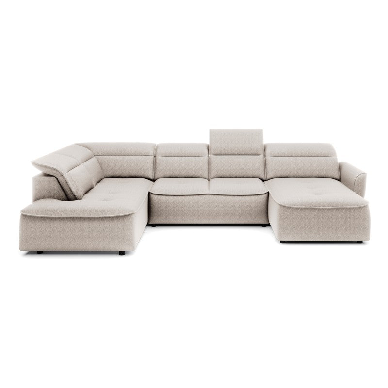 MURILLO XL left-hand corner sofa with electric seat adjustment – Vogue 01 – front view – image 1