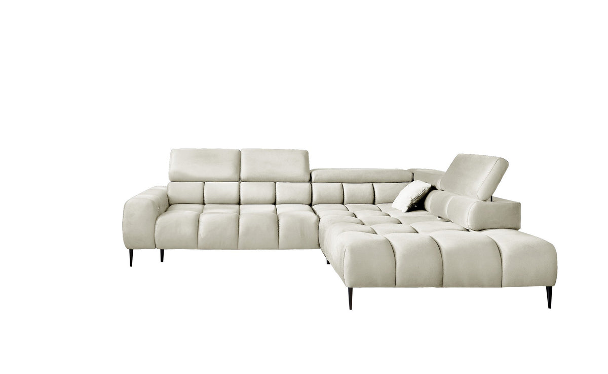 PLAZA L freestanding right-hand corner sofa – Monolith 02 – front view – image 1