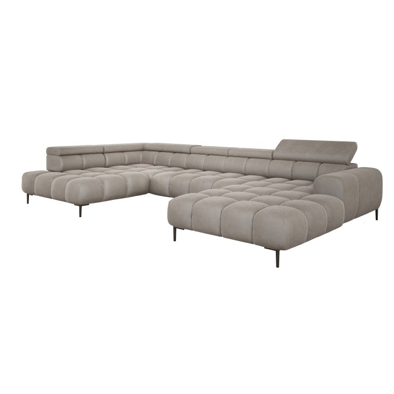 PLAZA XL left-hand corner sofa with electric seat adjustment – Aphrodite 04 – front view – image 1