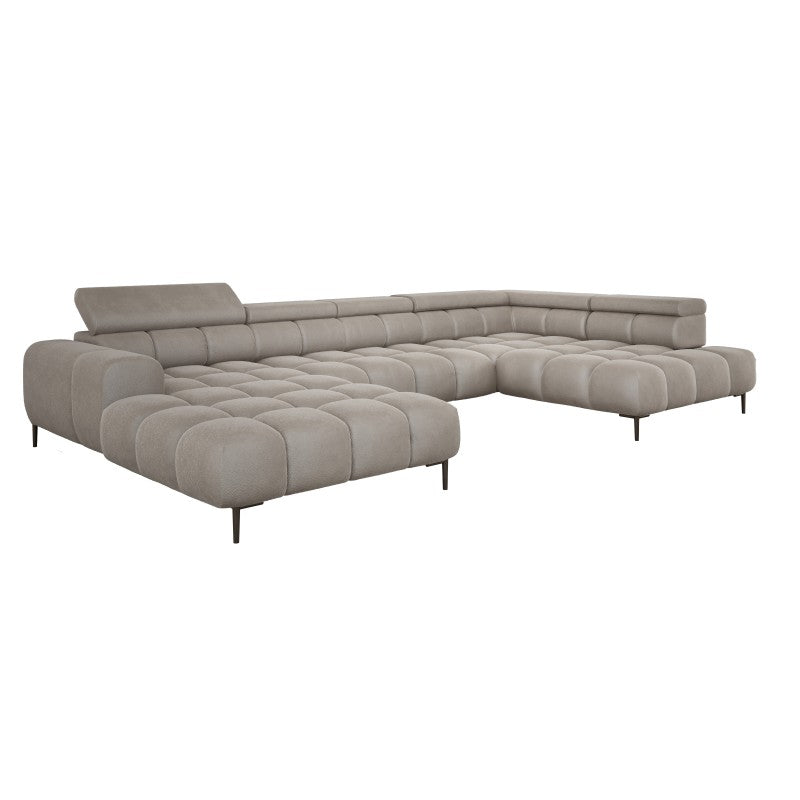 PLAZA XL Right-hand corner sofa with electric seat adjustment – Aphrodite 04 – front view – image 1