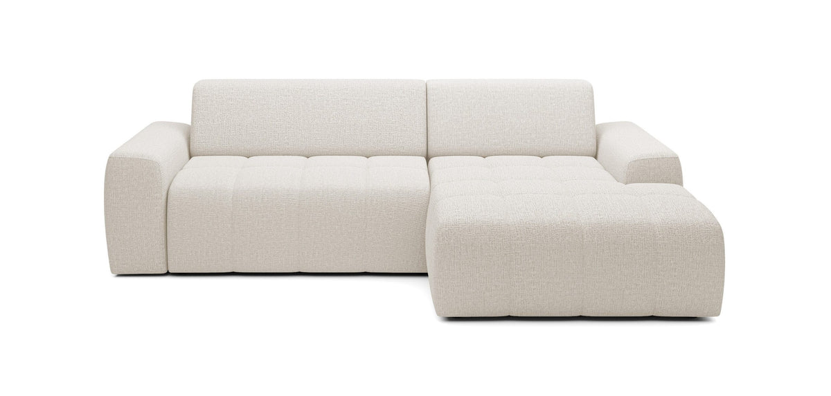 SAVIO Right-hand corner sofa with electric seat adjustment – Kansas 02 Light beige – image 1