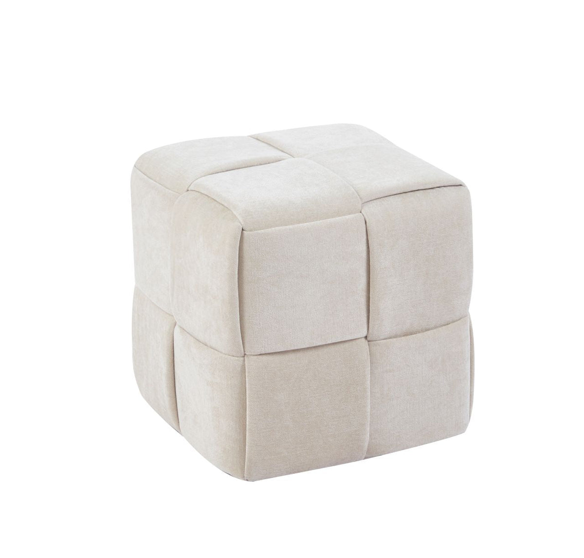 Maloy Pouf – Beige – front view – image 1